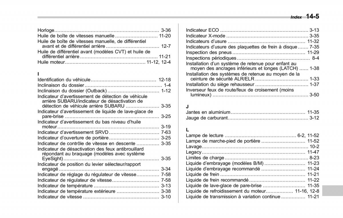 Subaru Outback Legacy V 5 manuel du proprietaire / page 622