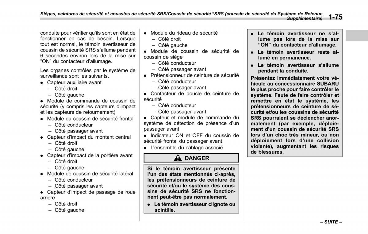Subaru Outback Legacy V 5 manuel du proprietaire / page 106