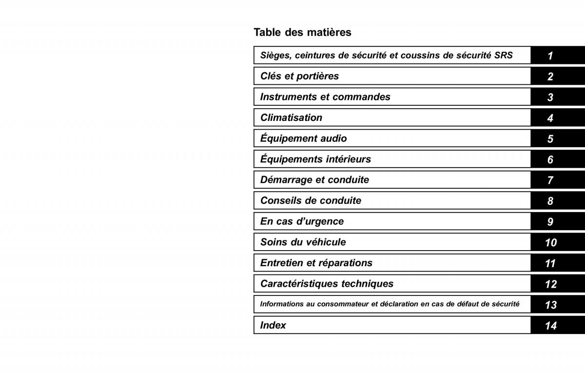 Subaru Outback Legacy V 5 manuel du proprietaire / page 16