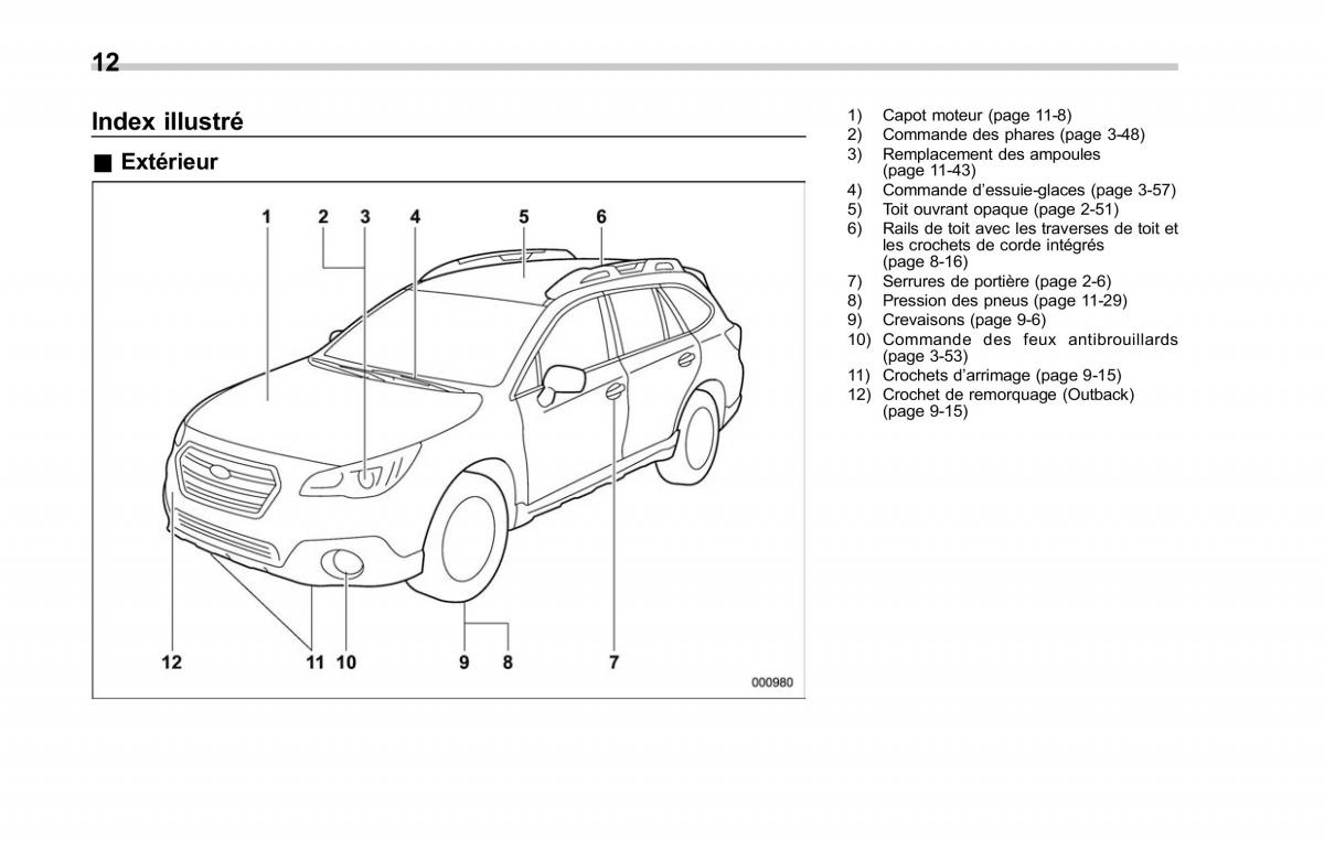 Subaru Outback Legacy V 5 manuel du proprietaire / page 17