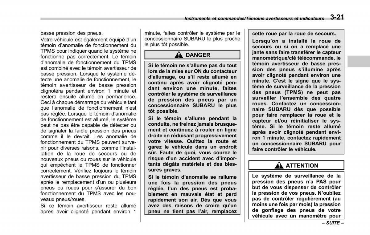 Subaru Outback Legacy V 5 manuel du proprietaire / page 184