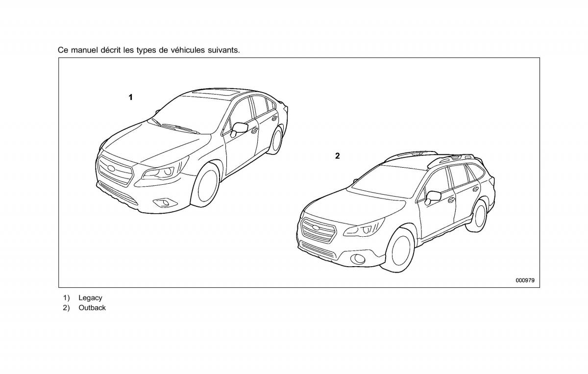 Subaru Outback Legacy V 5 manuel du proprietaire / page 4