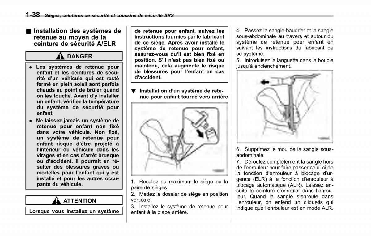 Subaru Tribeca manuel du proprietaire / page 68