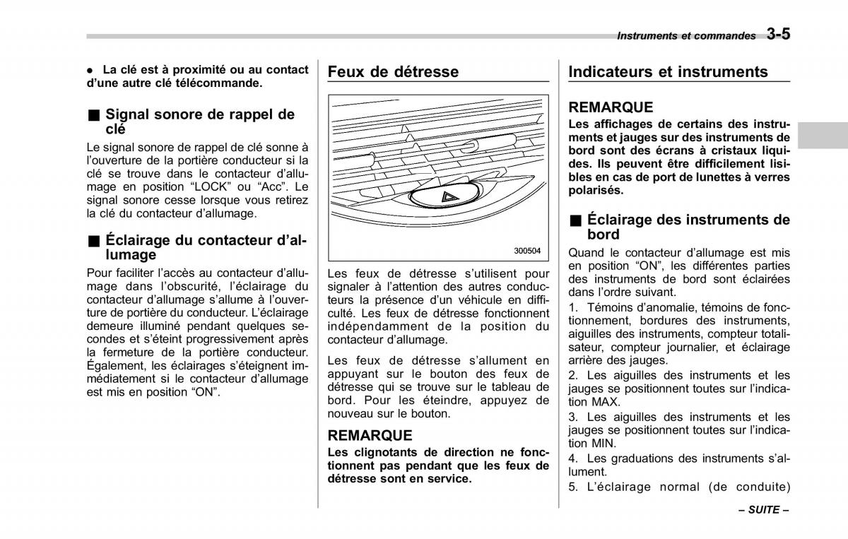 Subaru Tribeca manuel du proprietaire / page 147