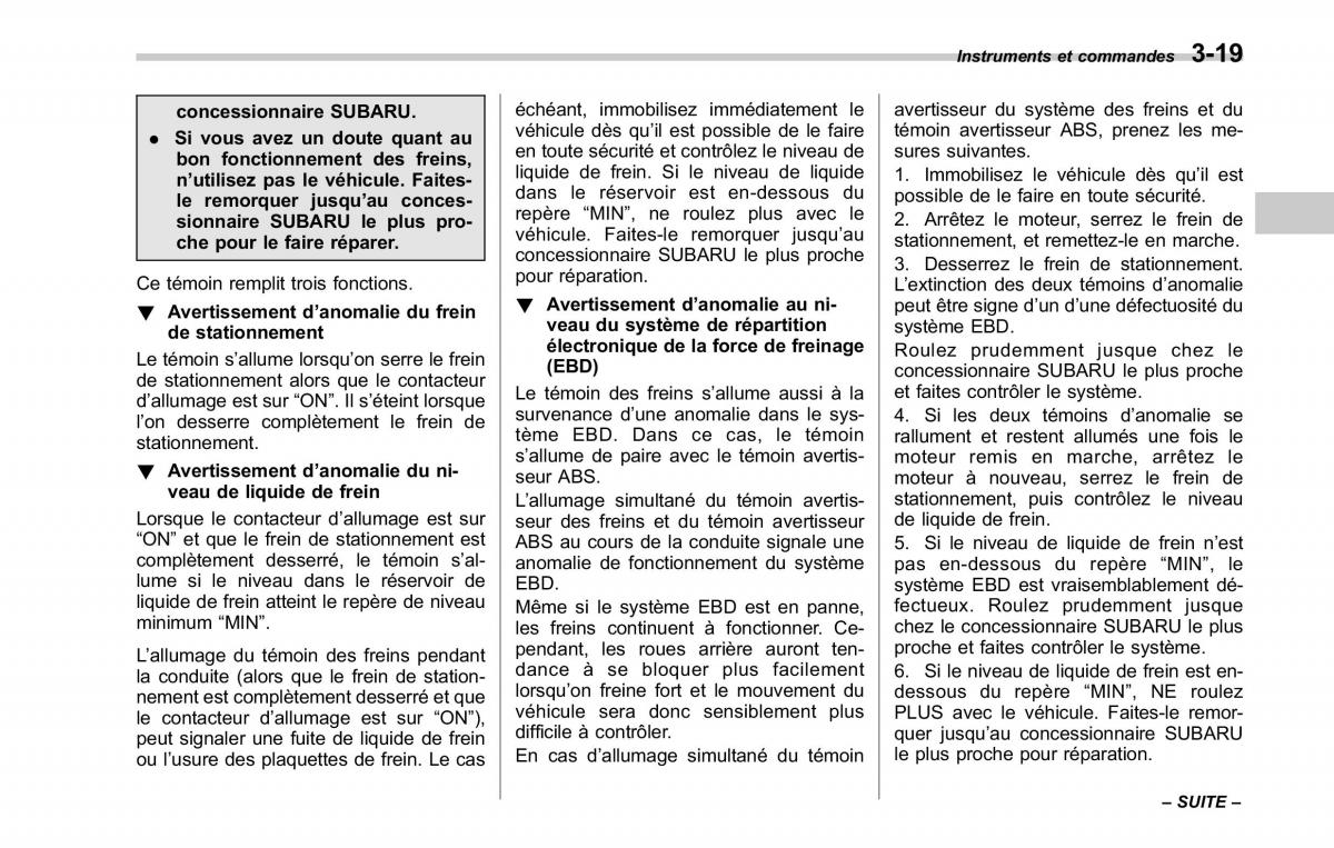 Subaru Tribeca manuel du proprietaire / page 161