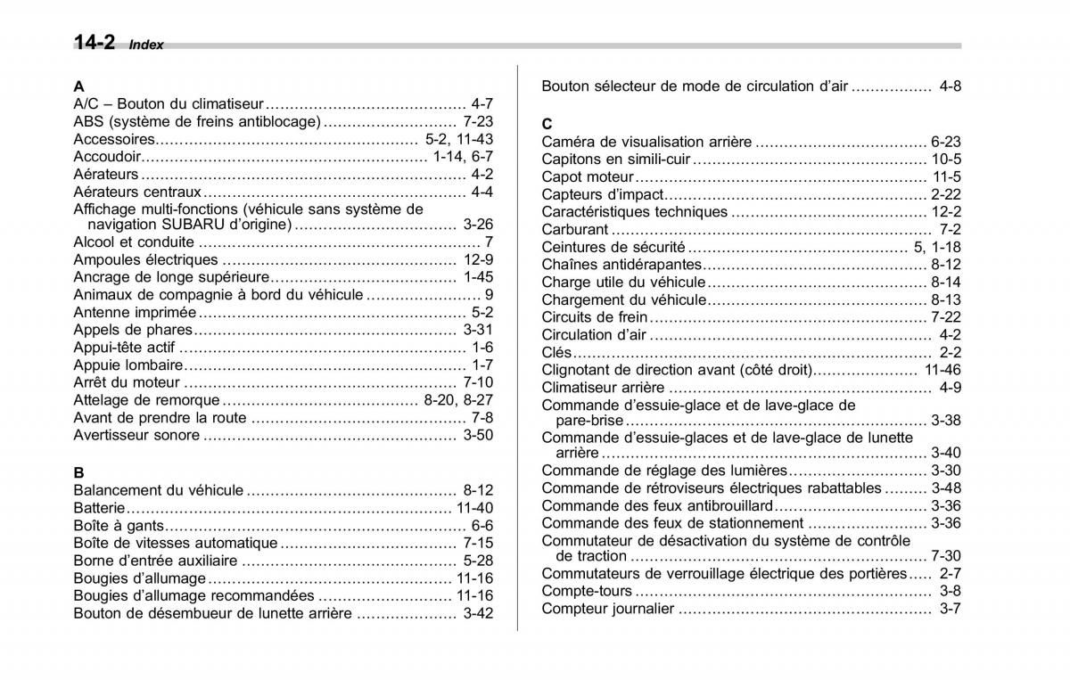 Subaru Tribeca manuel du proprietaire / page 450