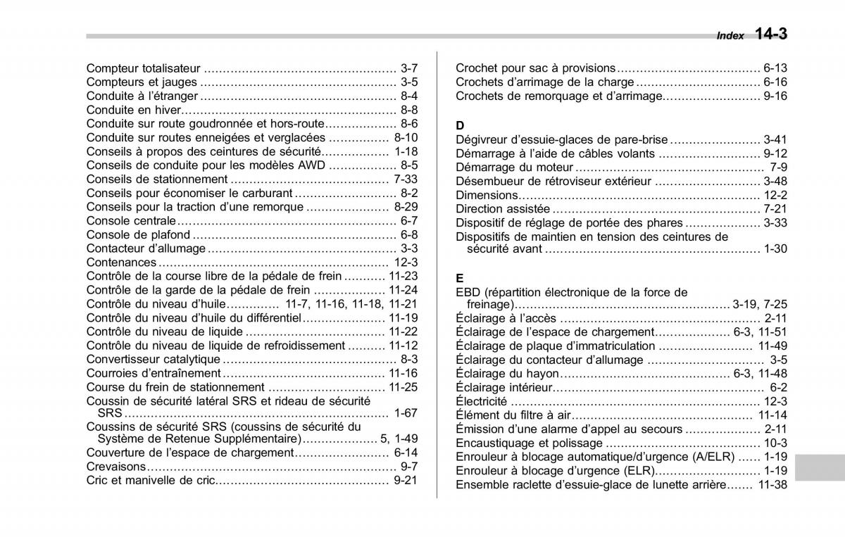 Subaru Tribeca manuel du proprietaire / page 451