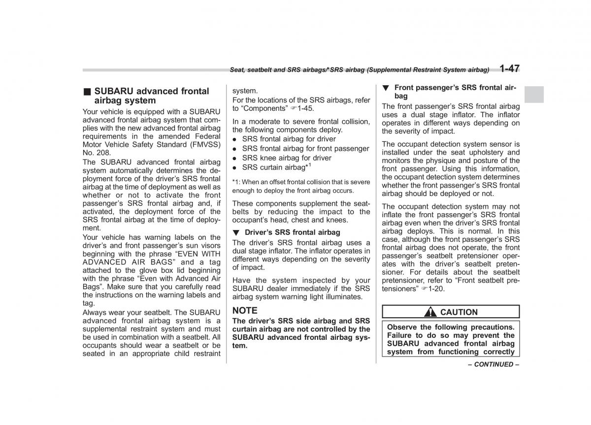 Subaru XV Crosstrek owners manual / page 74