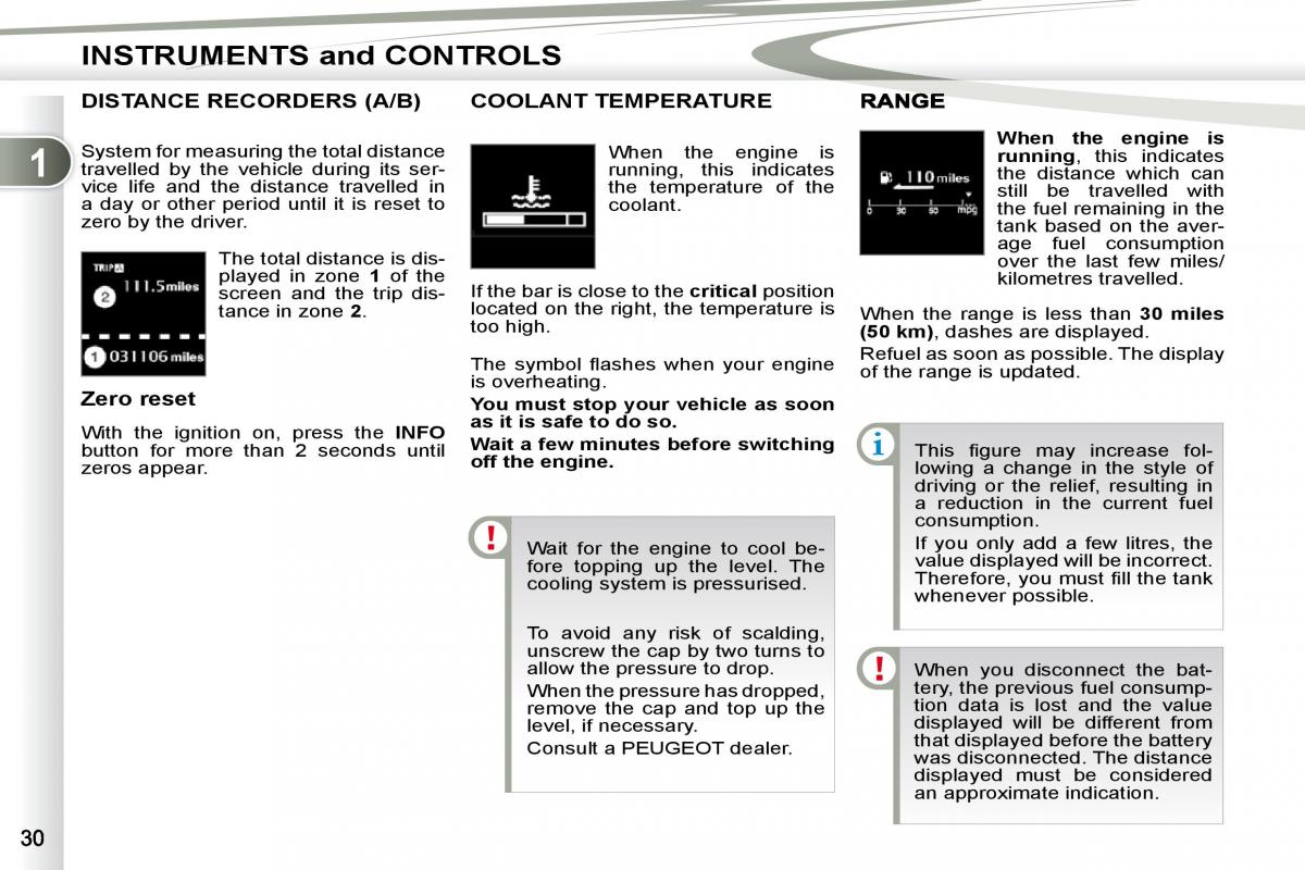 Peugeot 4007 owners manual / page 14