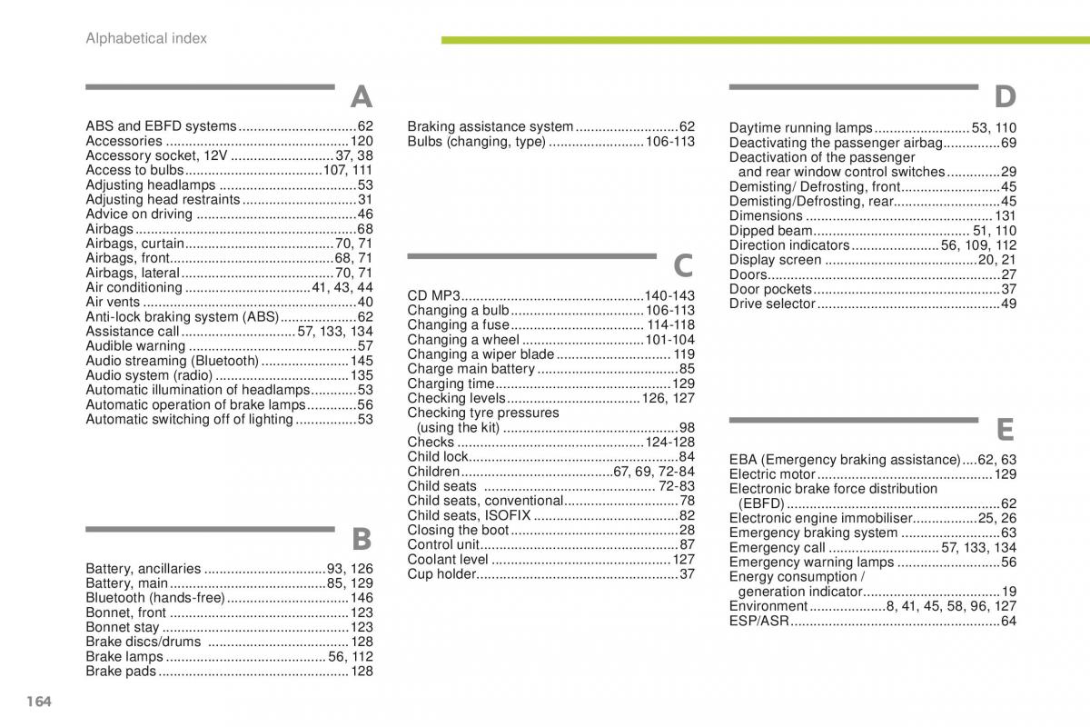 Peugeot iOn owners manual / page 166