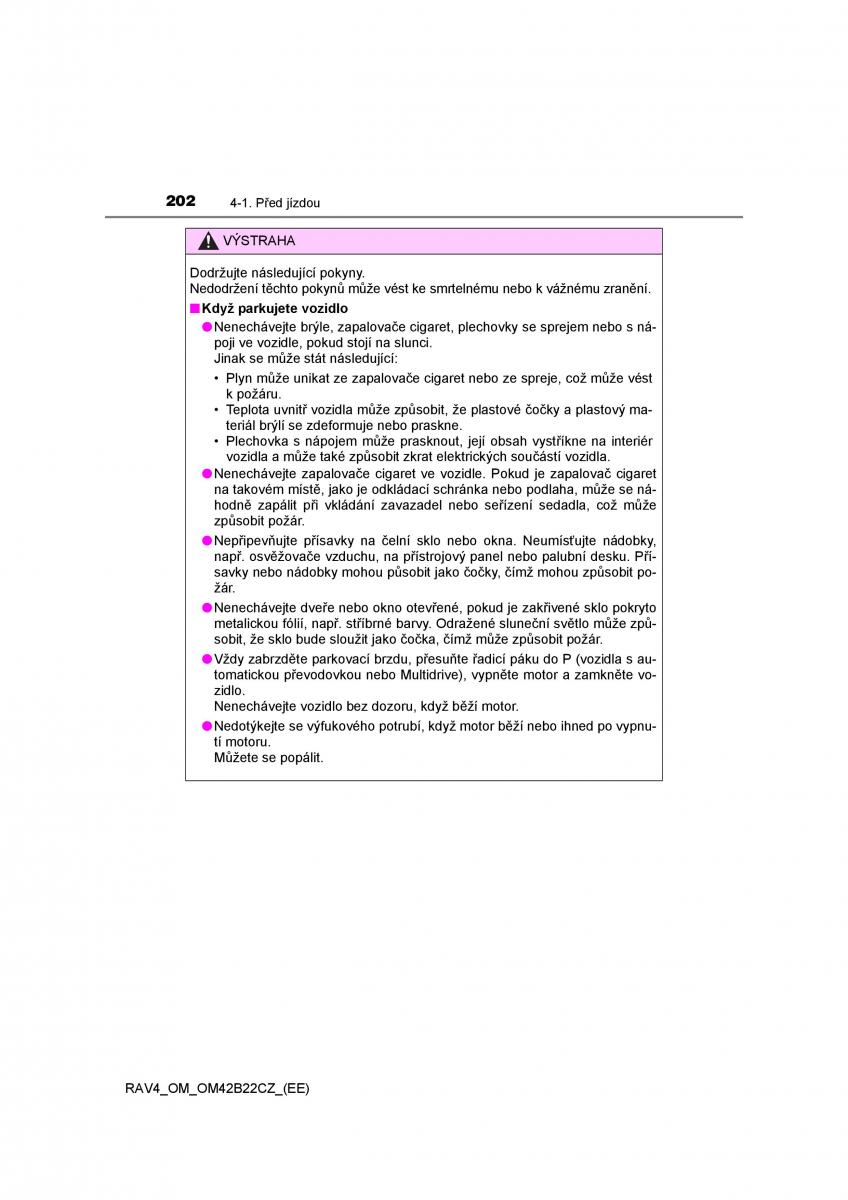 Toyota RAV4 IV 4 navod k obsludze / page 202