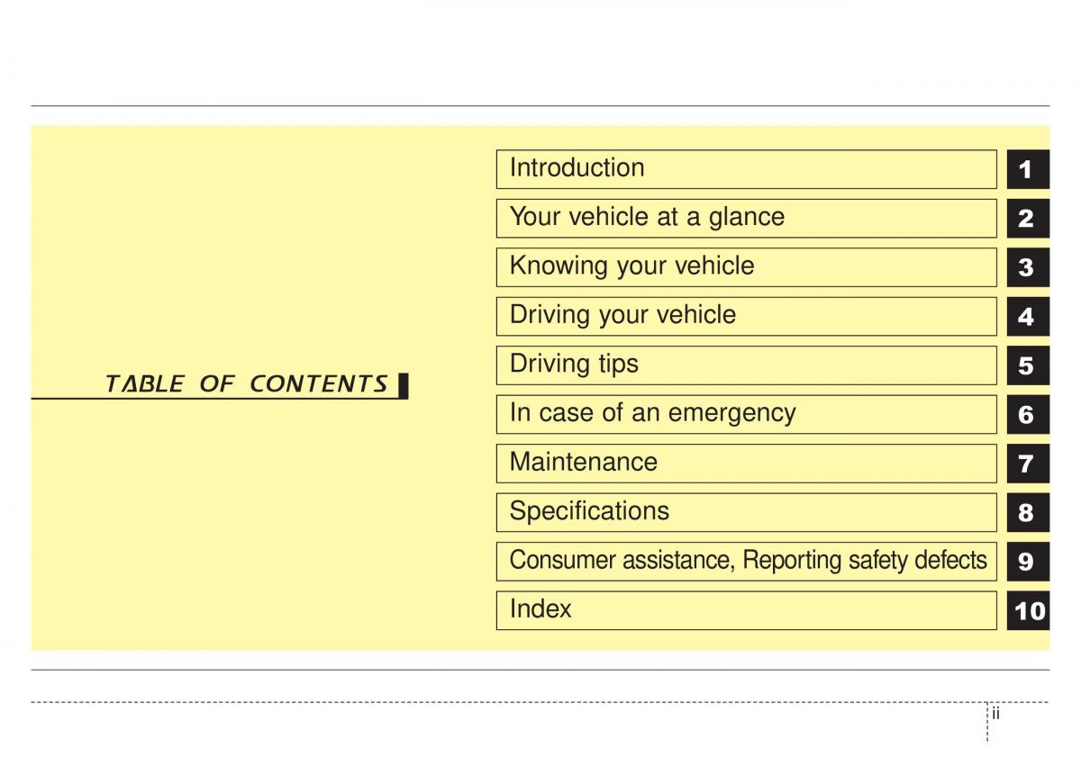 KIA Rio Pride DE owners manual / page 5