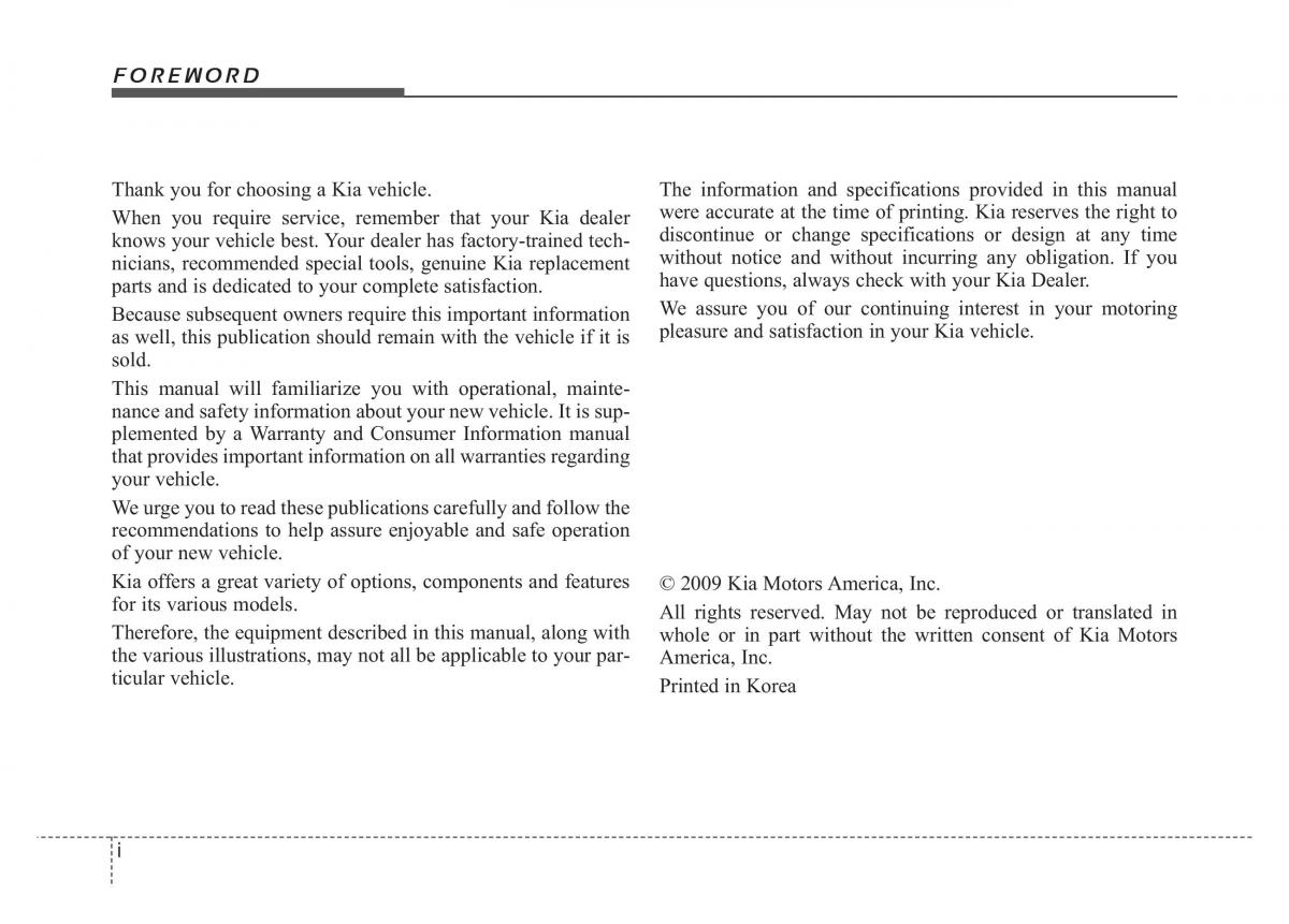 KIA Rio Pride DE owners manual / page 4