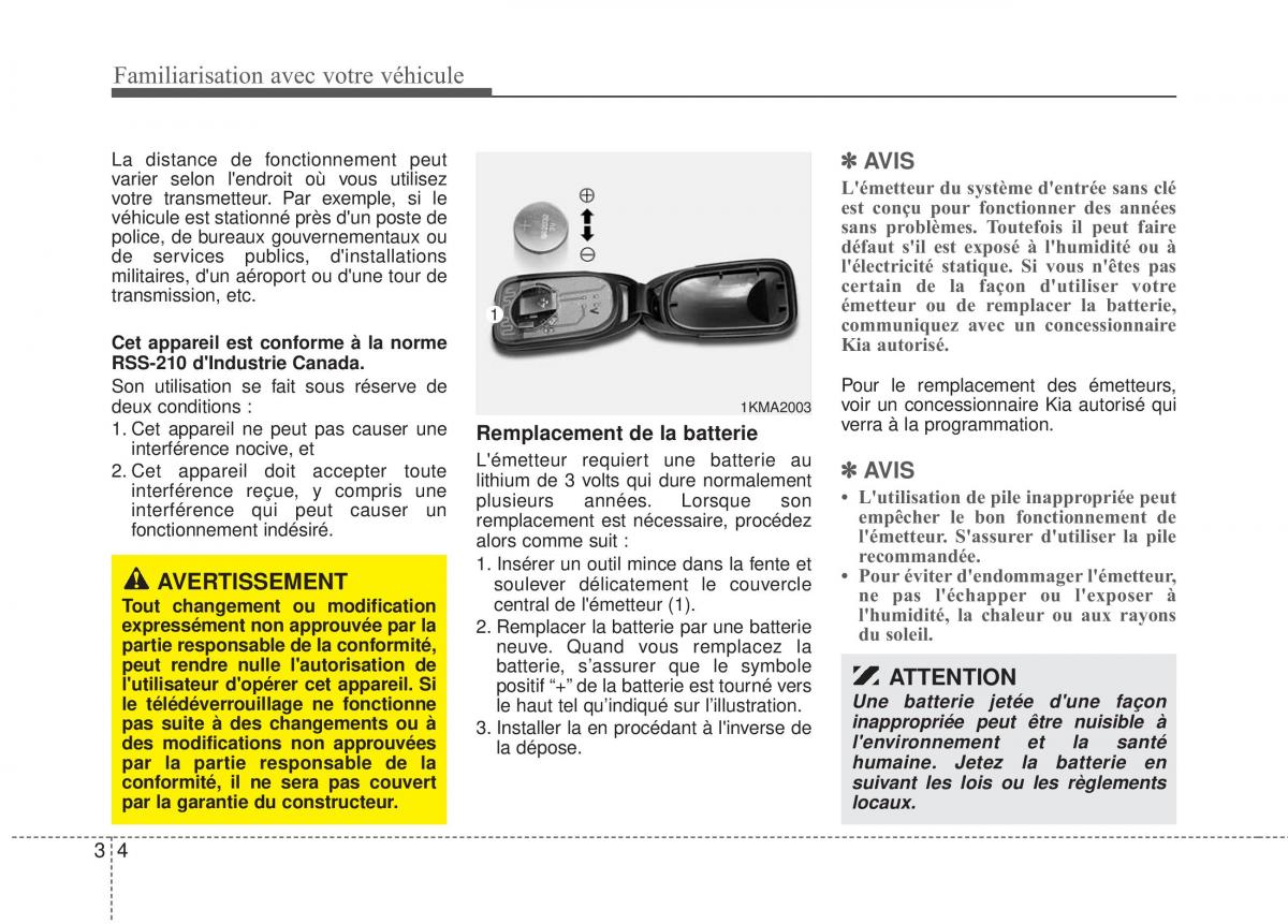 KIA Rio Pride DE manuel du proprietaire / page 14