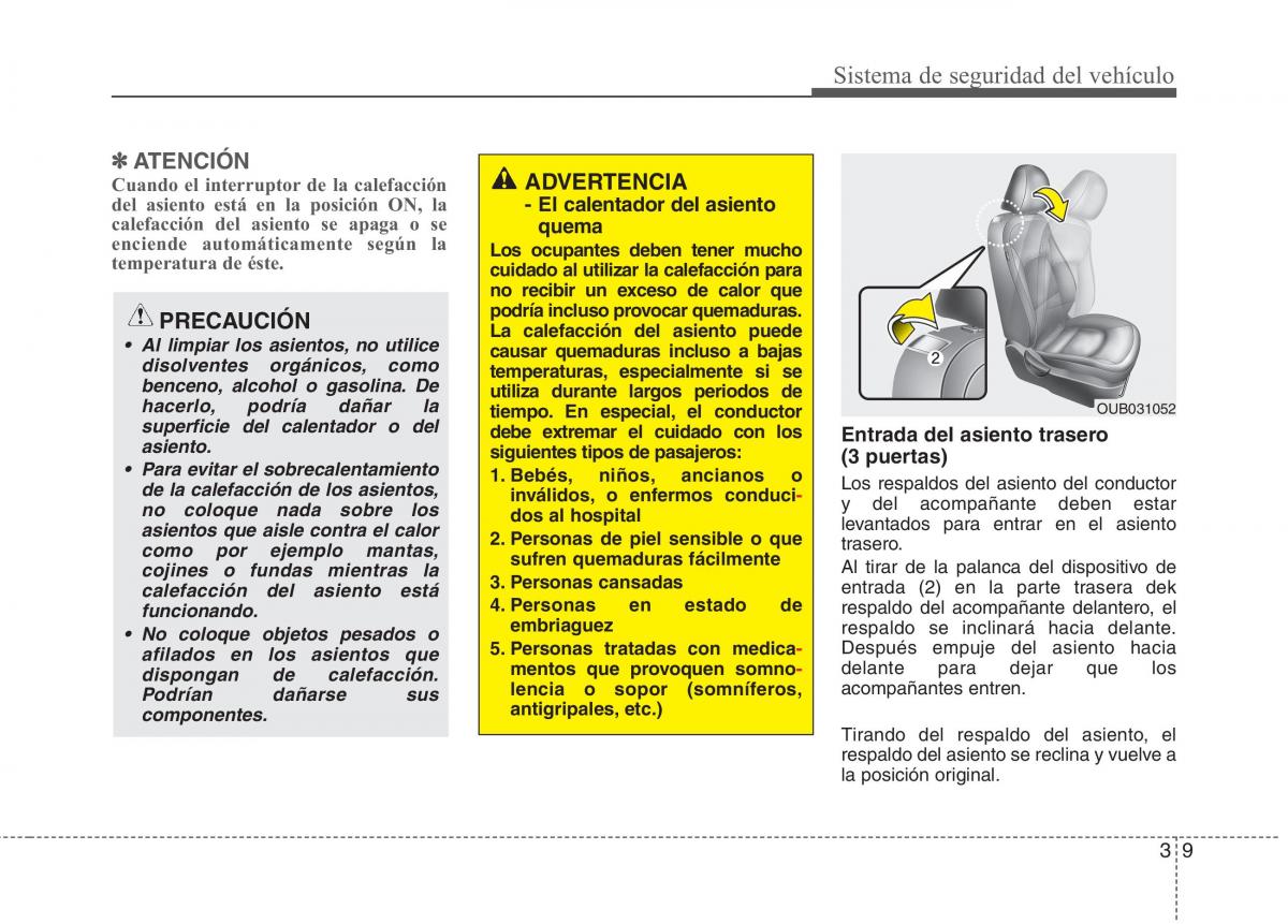 KIA Rio Pride UB manual del propietario / page 21