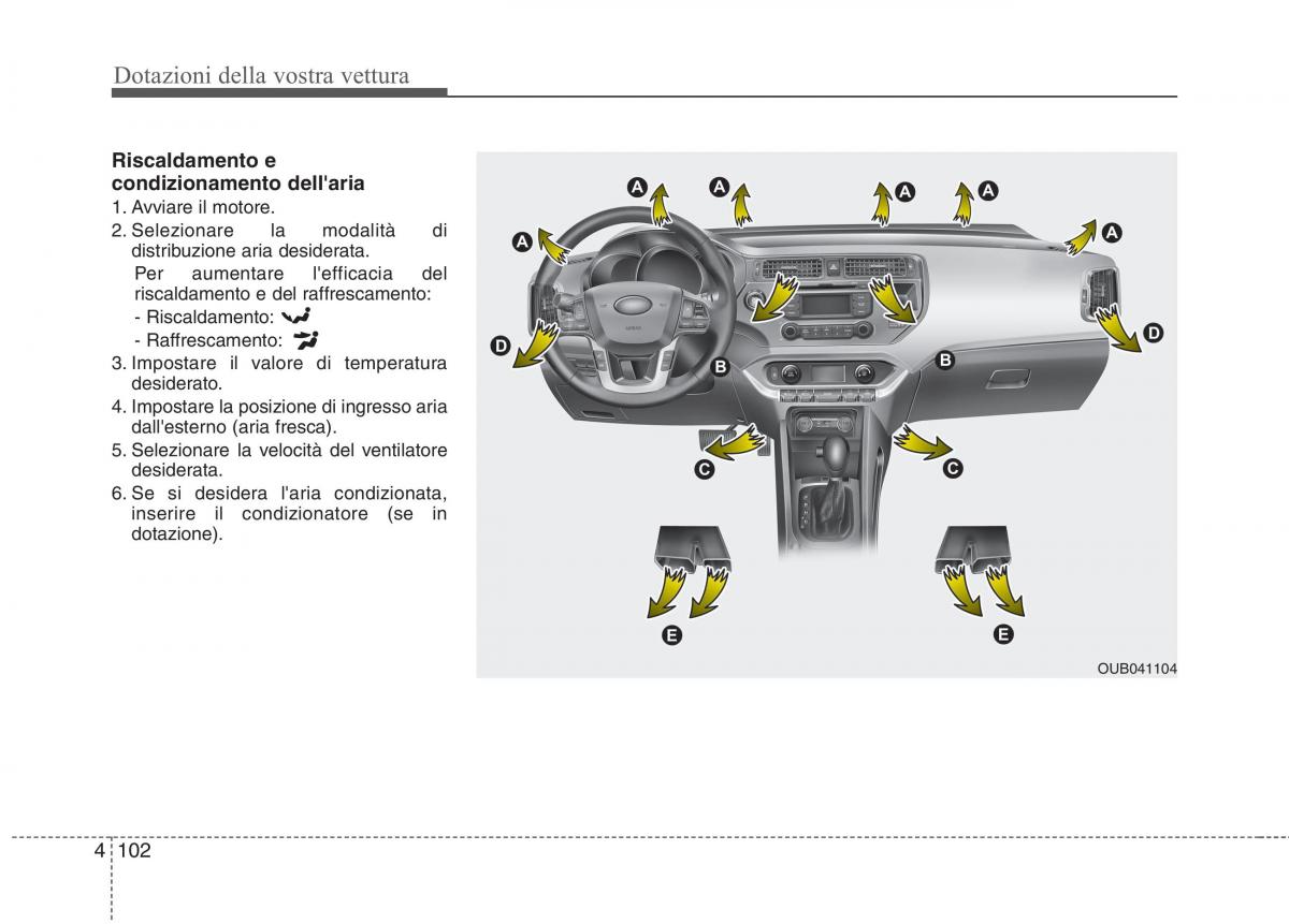 KIA Rio Pride UB manuale del proprietario / page 182
