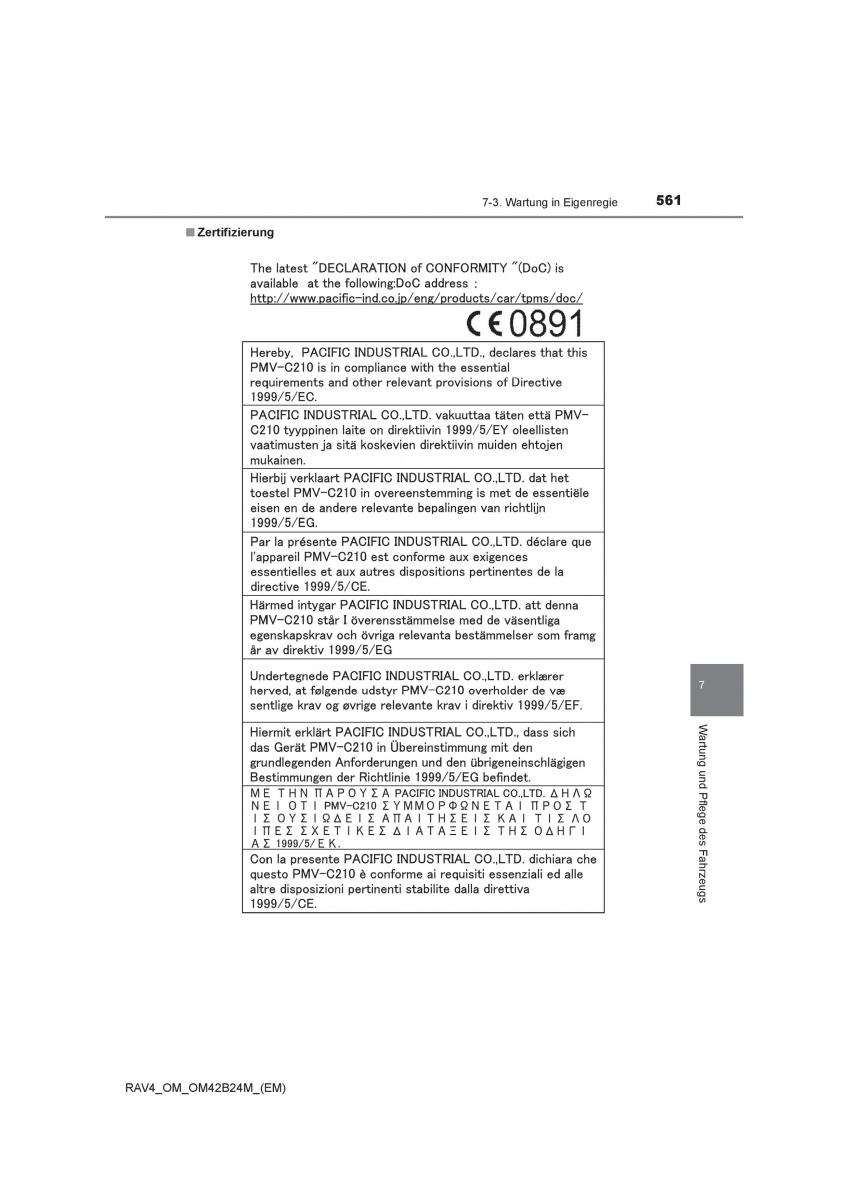 Toyota RAV4 IV 4 Handbuch / page 561