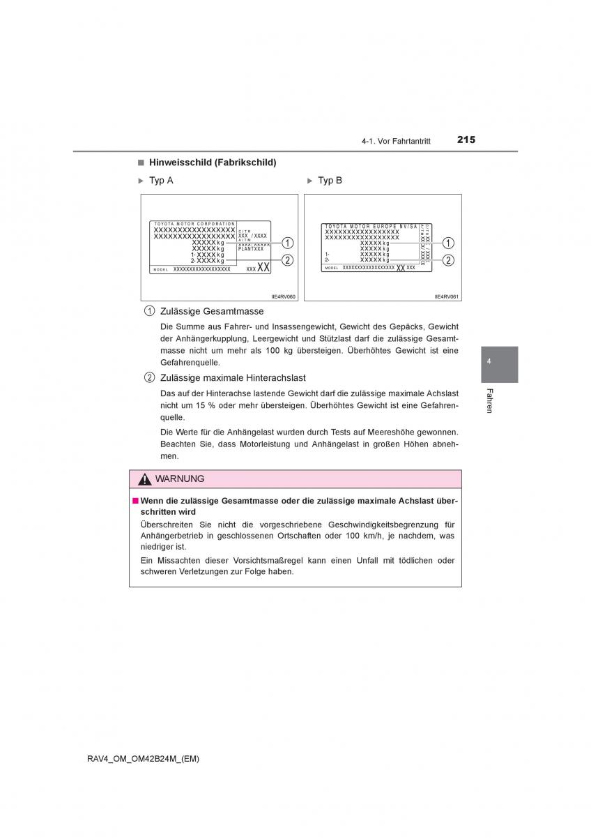Toyota RAV4 IV 4 Handbuch / page 215