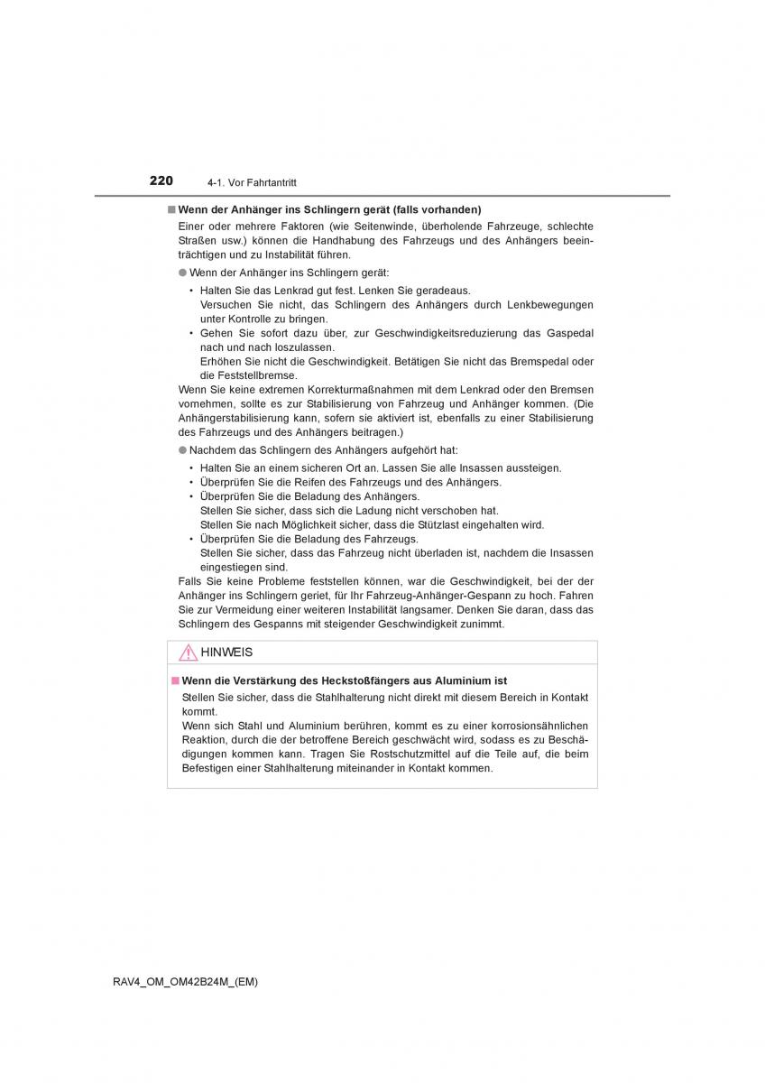 Toyota RAV4 IV 4 Handbuch / page 220