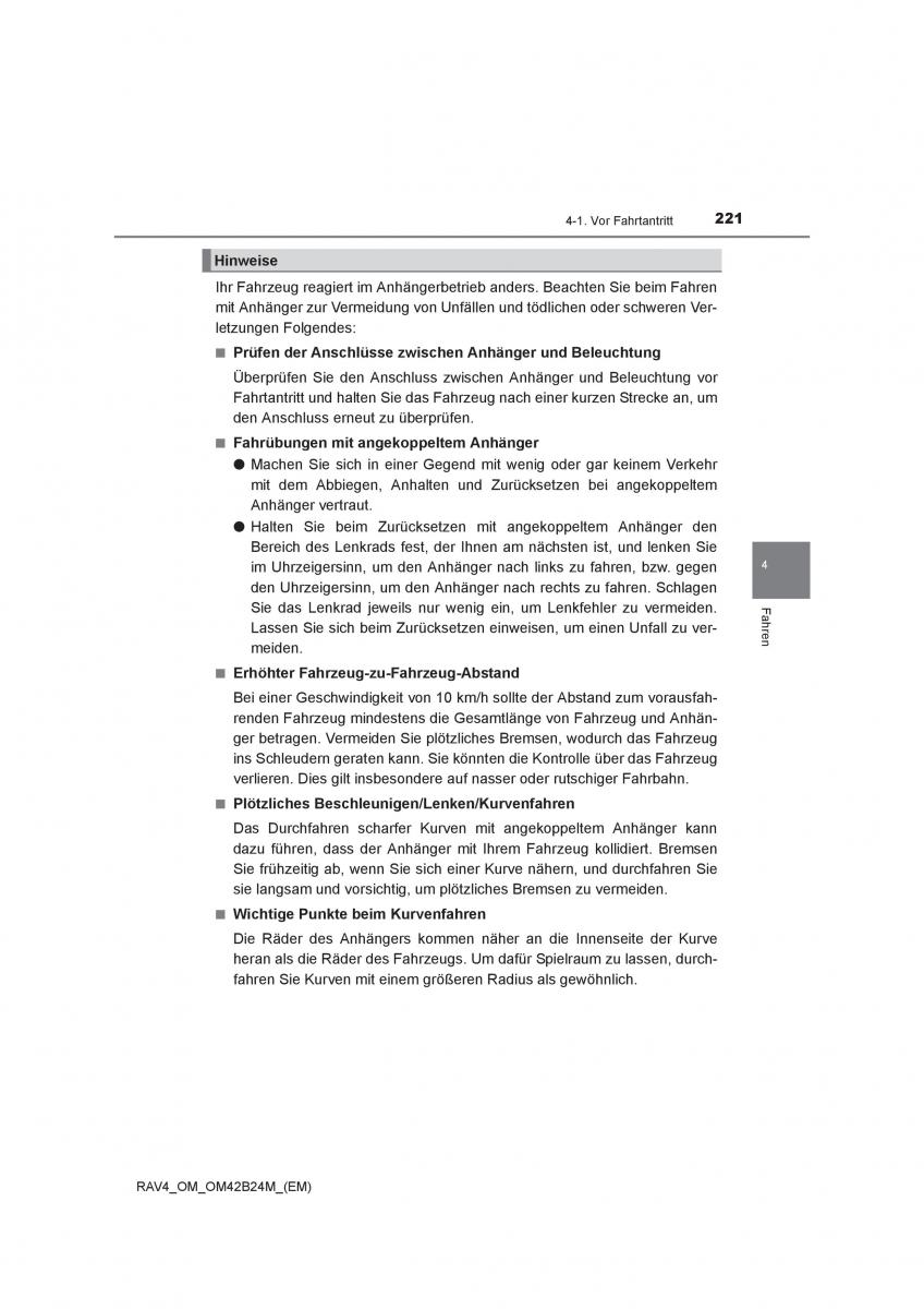 Toyota RAV4 IV 4 Handbuch / page 221
