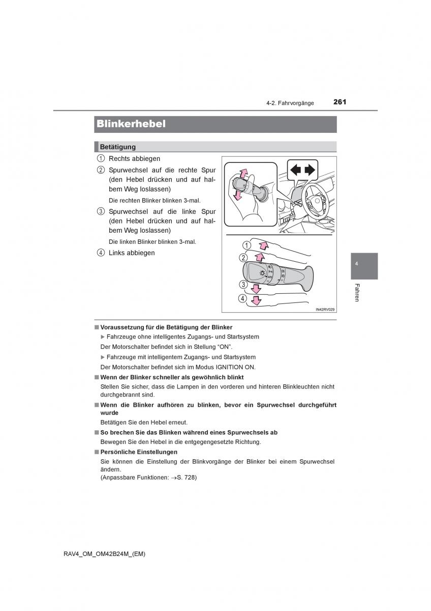 Toyota RAV4 IV 4 Handbuch / page 261
