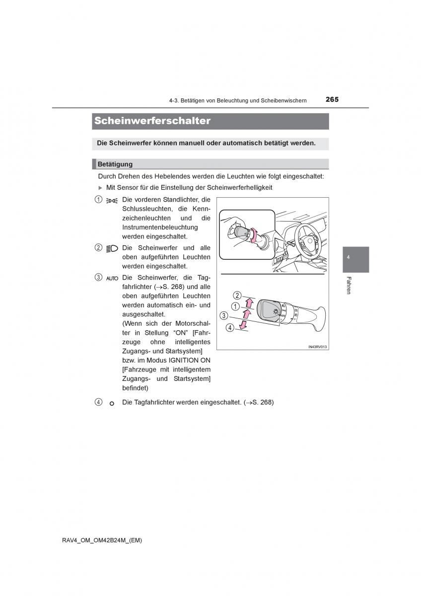 Toyota RAV4 IV 4 Handbuch / page 265