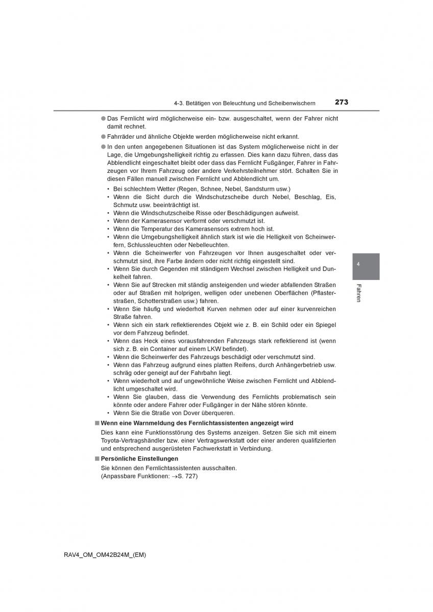Toyota RAV4 IV 4 Handbuch / page 273