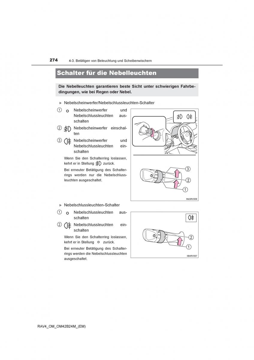 Toyota RAV4 IV 4 Handbuch / page 274