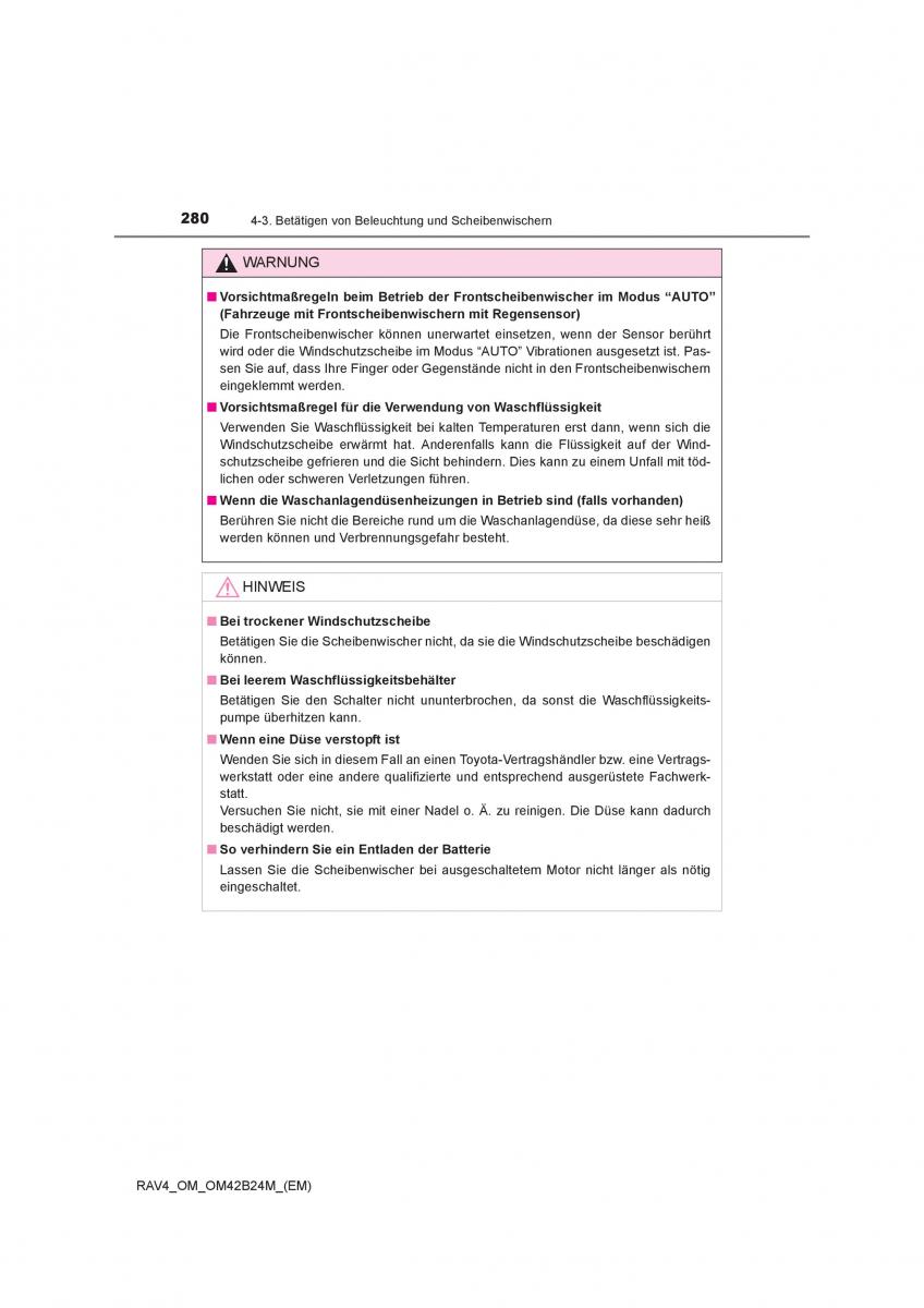 Toyota RAV4 IV 4 Handbuch / page 280