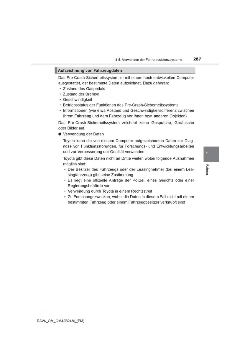 Toyota RAV4 IV 4 Handbuch / page 287