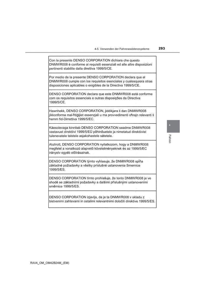 Toyota RAV4 IV 4 Handbuch / page 293