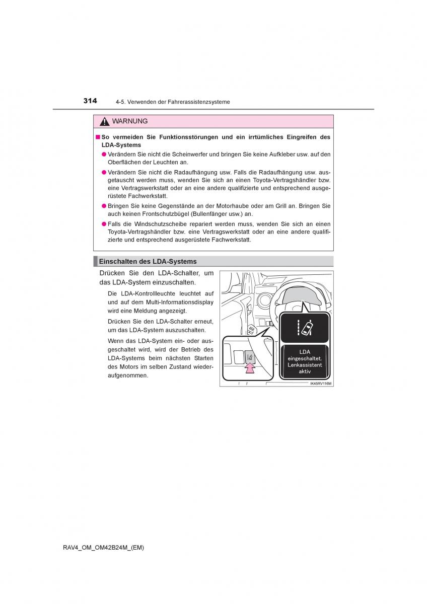 Toyota RAV4 IV 4 Handbuch / page 314
