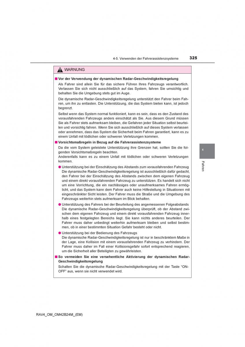 Toyota RAV4 IV 4 Handbuch / page 325