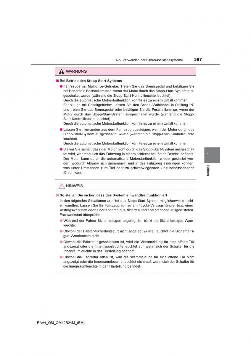Toyota RAV4 IV 4 Handbuch / page 367