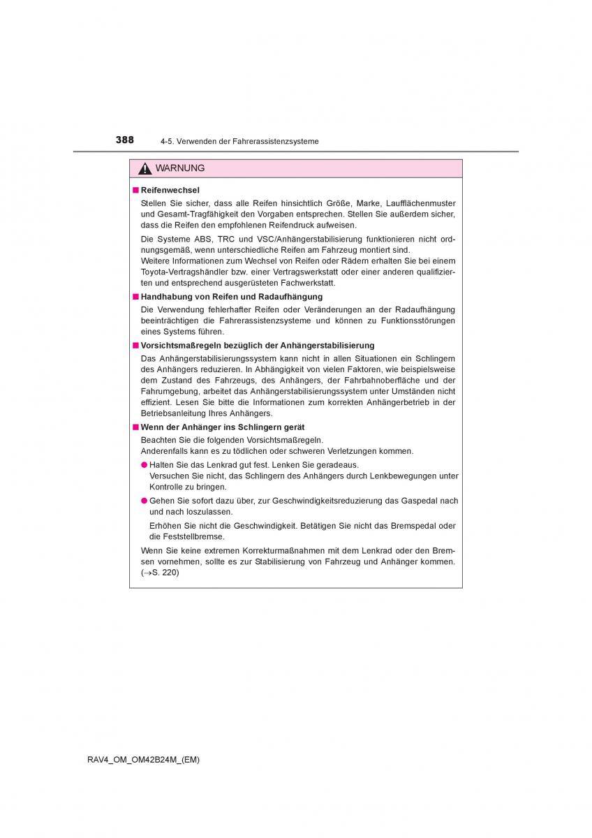 Toyota RAV4 IV 4 Handbuch / page 388