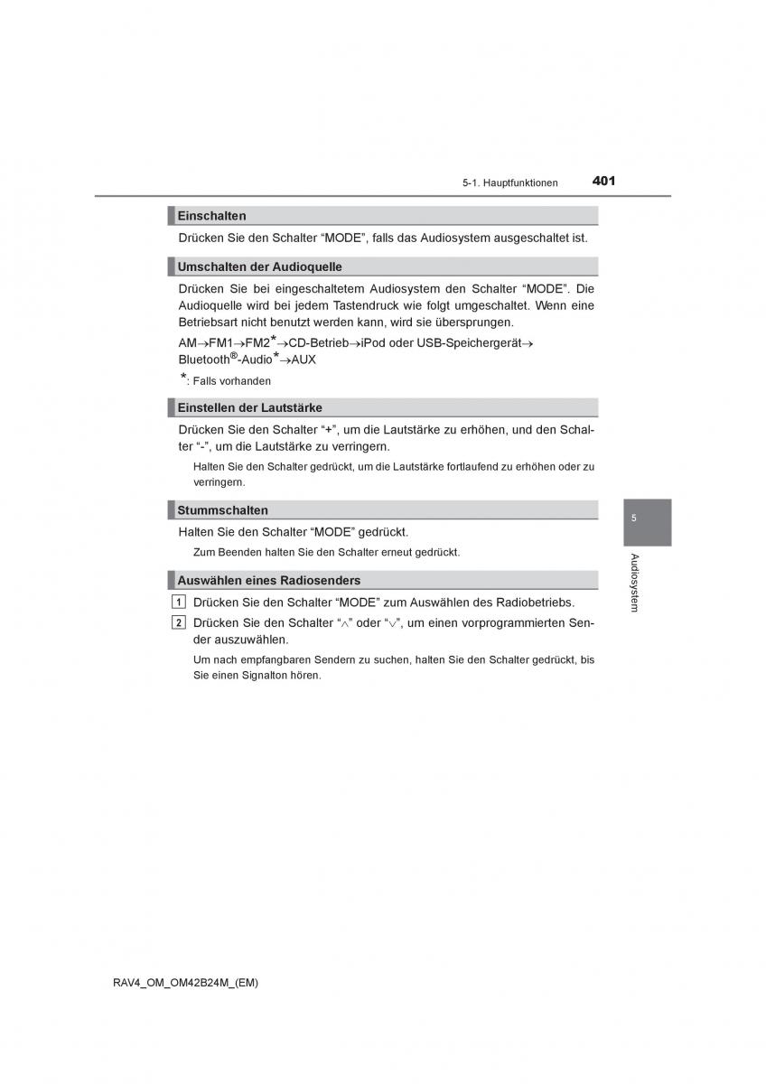 Toyota RAV4 IV 4 Handbuch / page 401