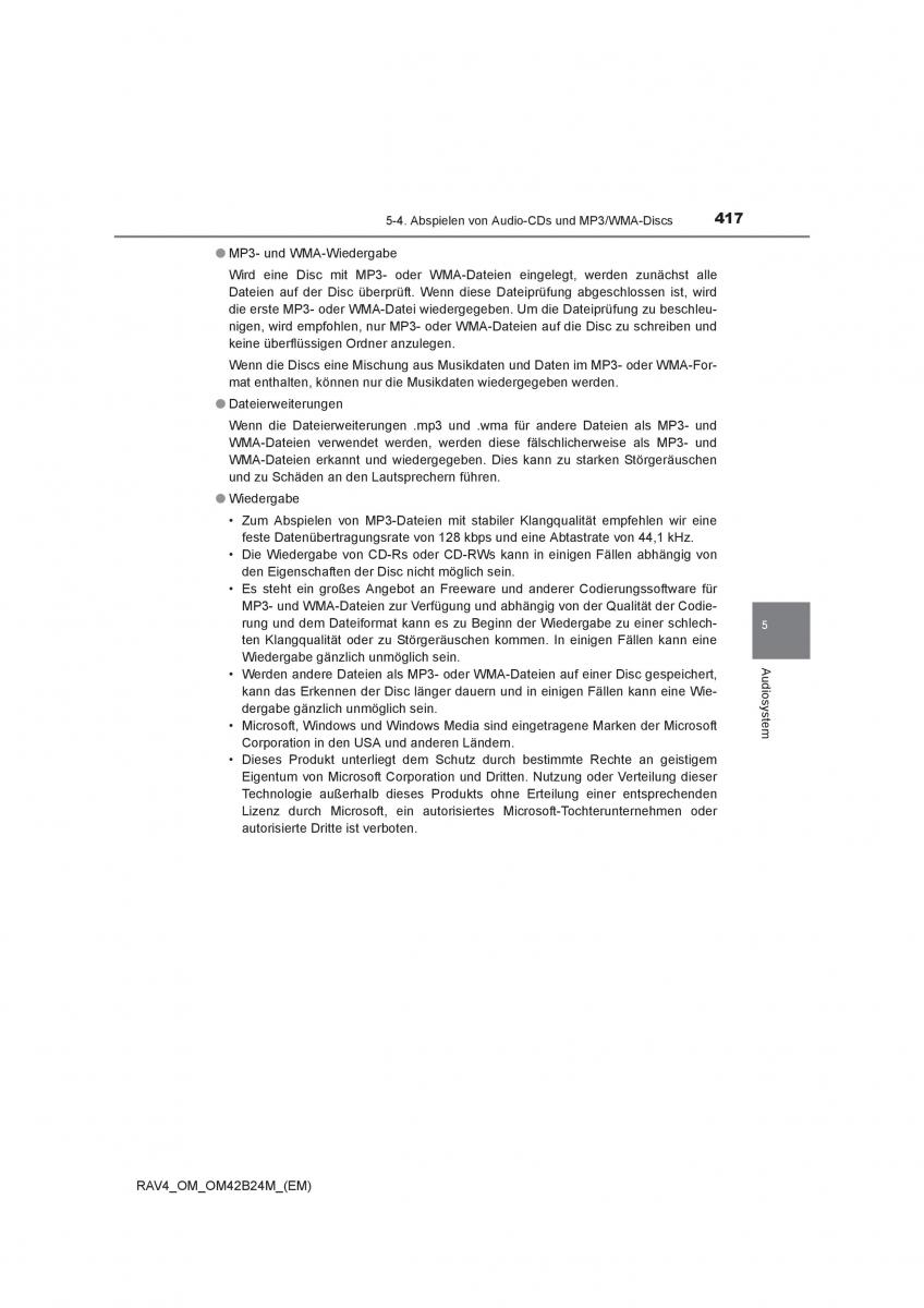 Toyota RAV4 IV 4 Handbuch / page 417