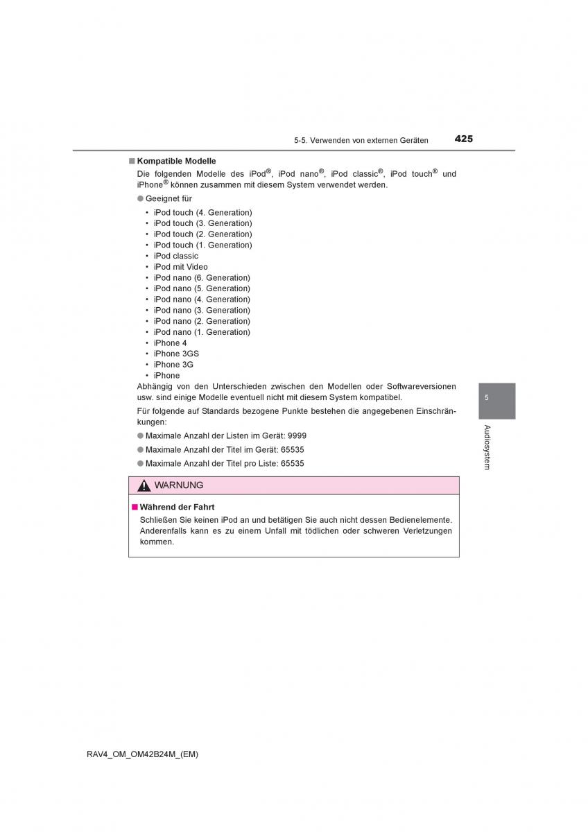 Toyota RAV4 IV 4 Handbuch / page 425