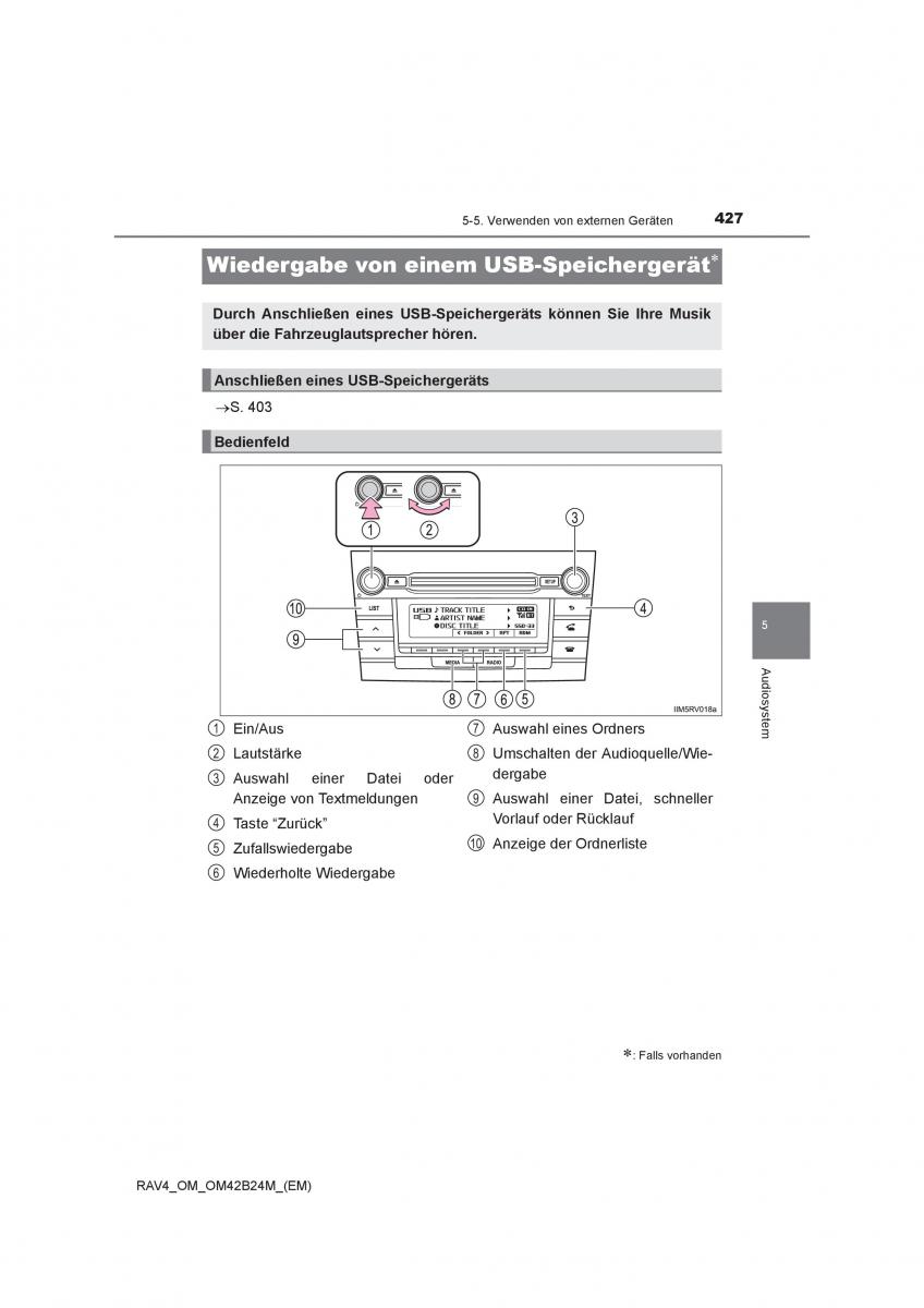 Toyota RAV4 IV 4 Handbuch / page 427