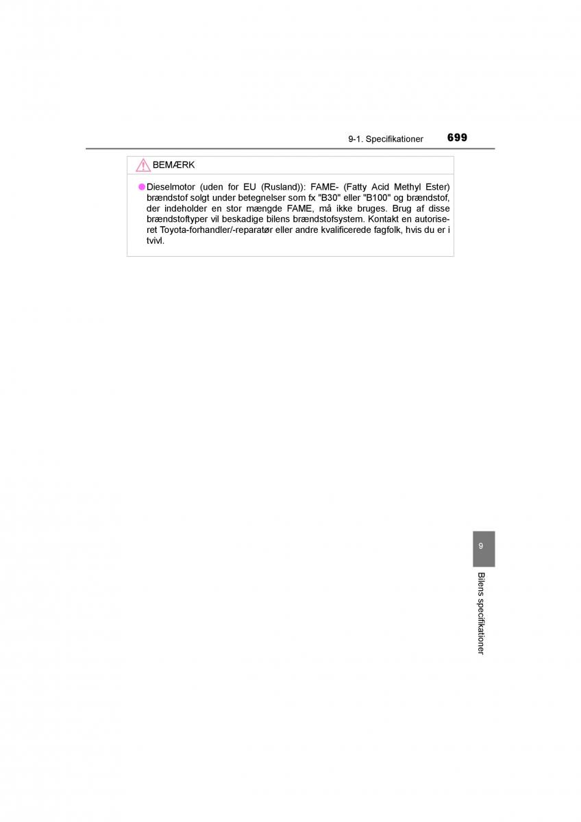 Toyota RAV4 IV 4 Bilens instruktionsbog / page 699