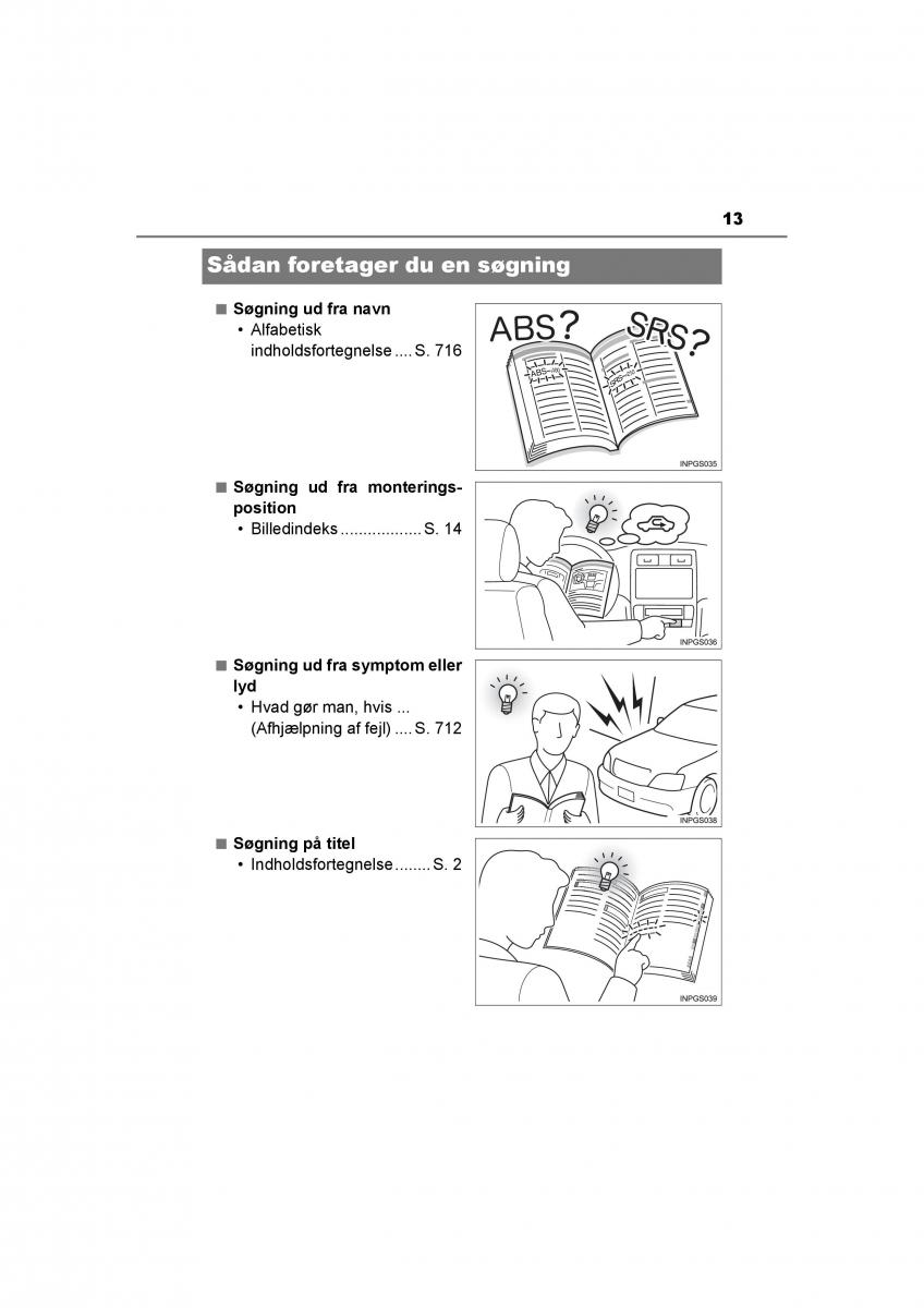 manual  Toyota RAV4 IV 4 Bilens instruktionsbog / page 13