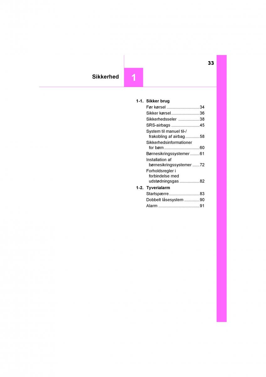 Toyota RAV4 IV 4 Bilens instruktionsbog / page 33