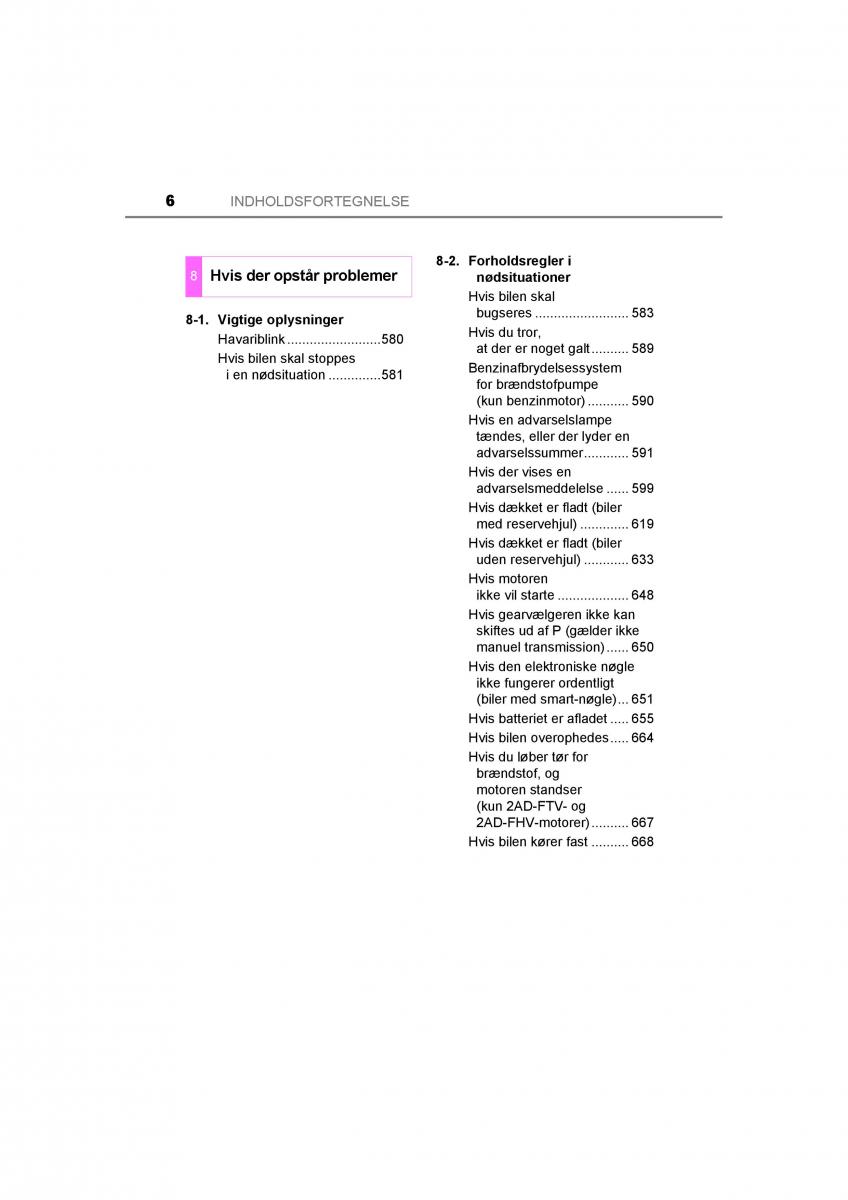 Toyota RAV4 IV 4 Bilens instruktionsbog / page 6