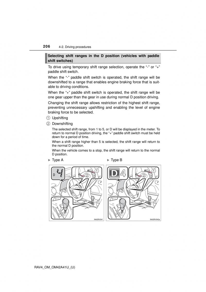 Toyota RAV4 IV 4 owners manual / page 206