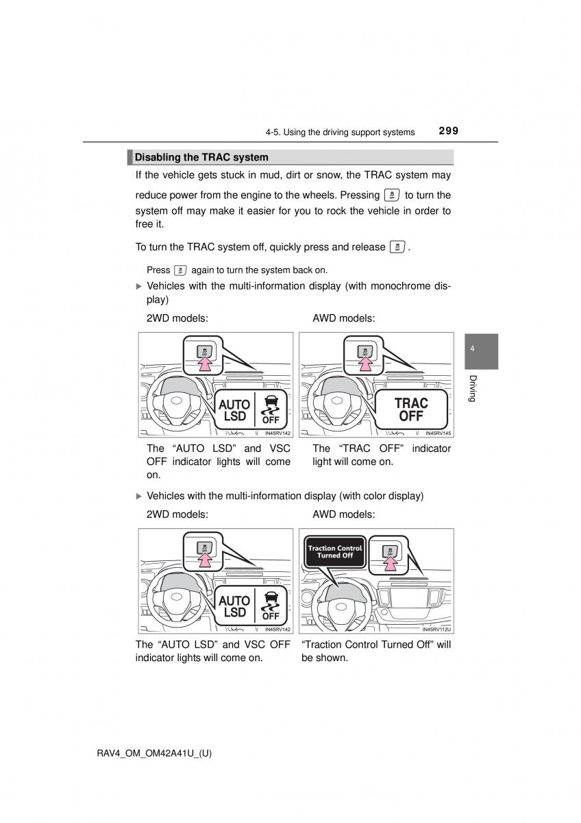 Toyota RAV4 IV 4 owners manual / page 299