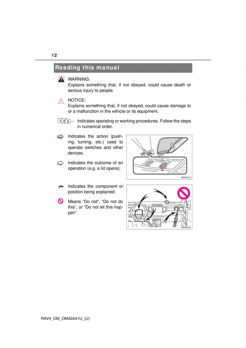 Toyota RAV4 IV 4 owners manual / page 12