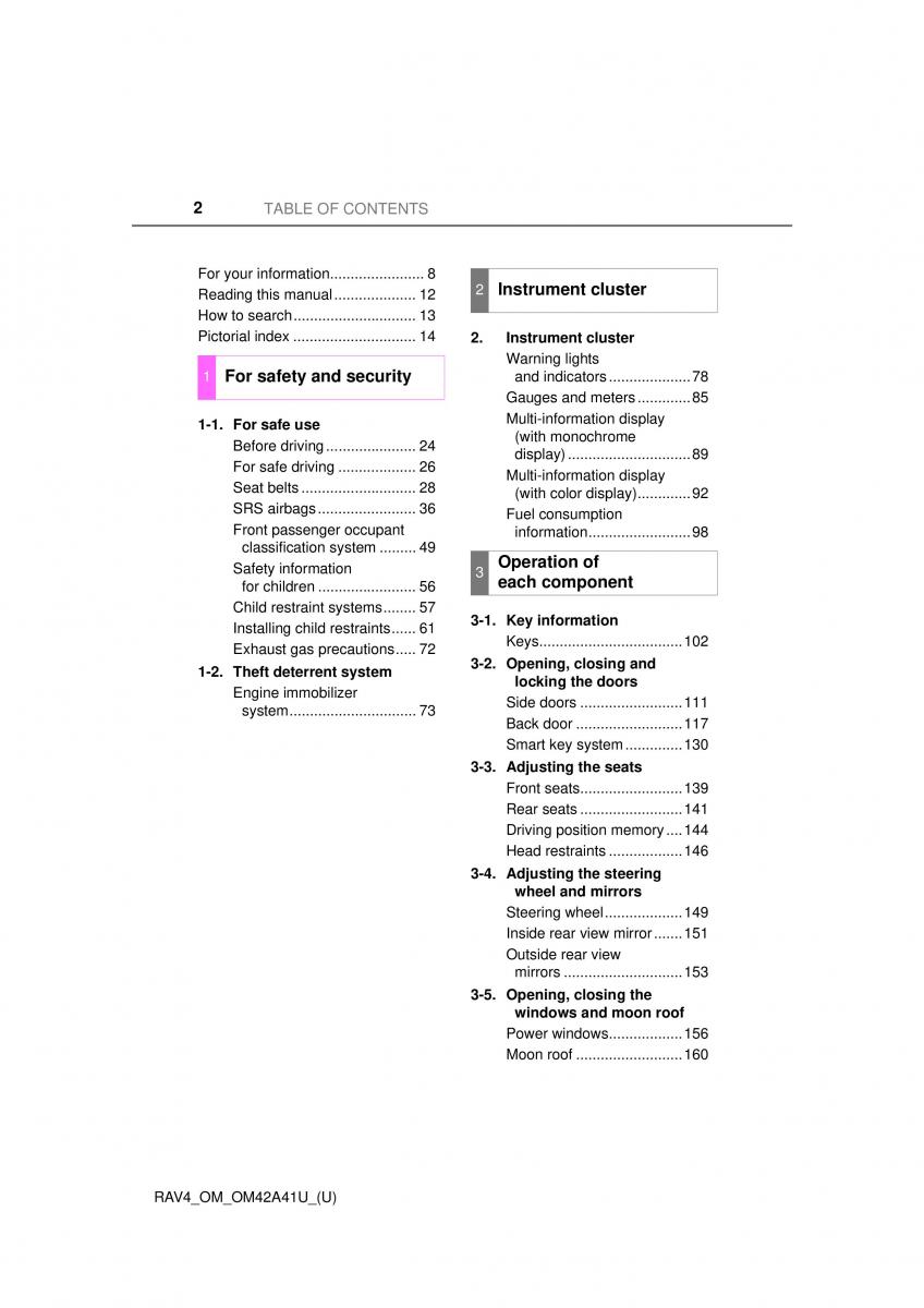manual  Toyota RAV4 IV 4 owners manual / page 2