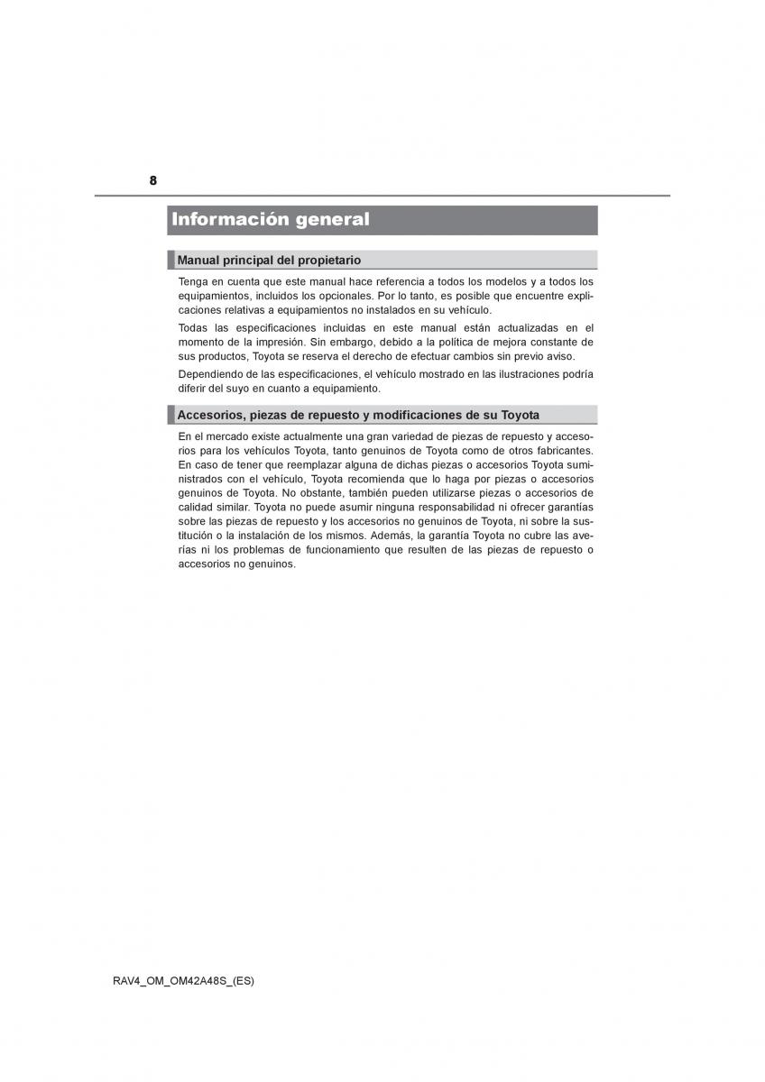 manual  Toyota RAV4 IV 4 manual del propietario / page 8