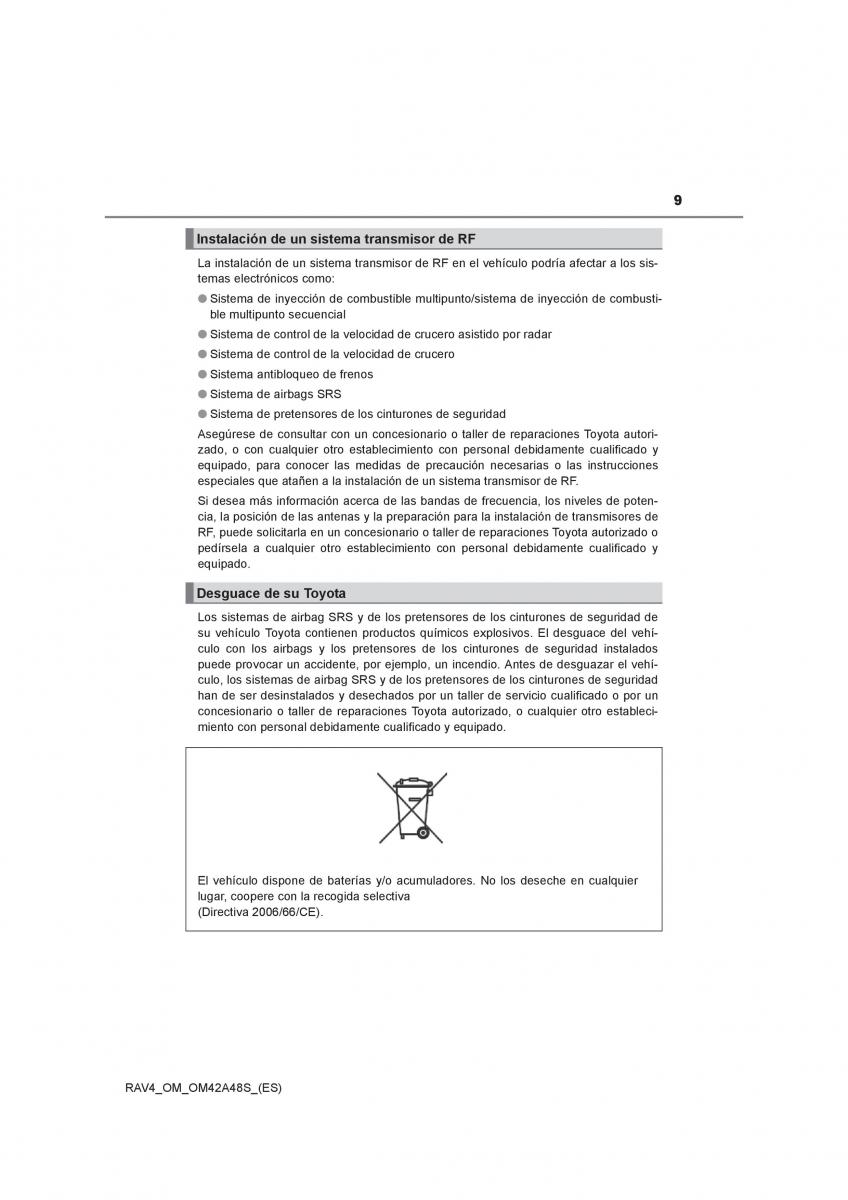 manual  Toyota RAV4 IV 4 manual del propietario / page 9