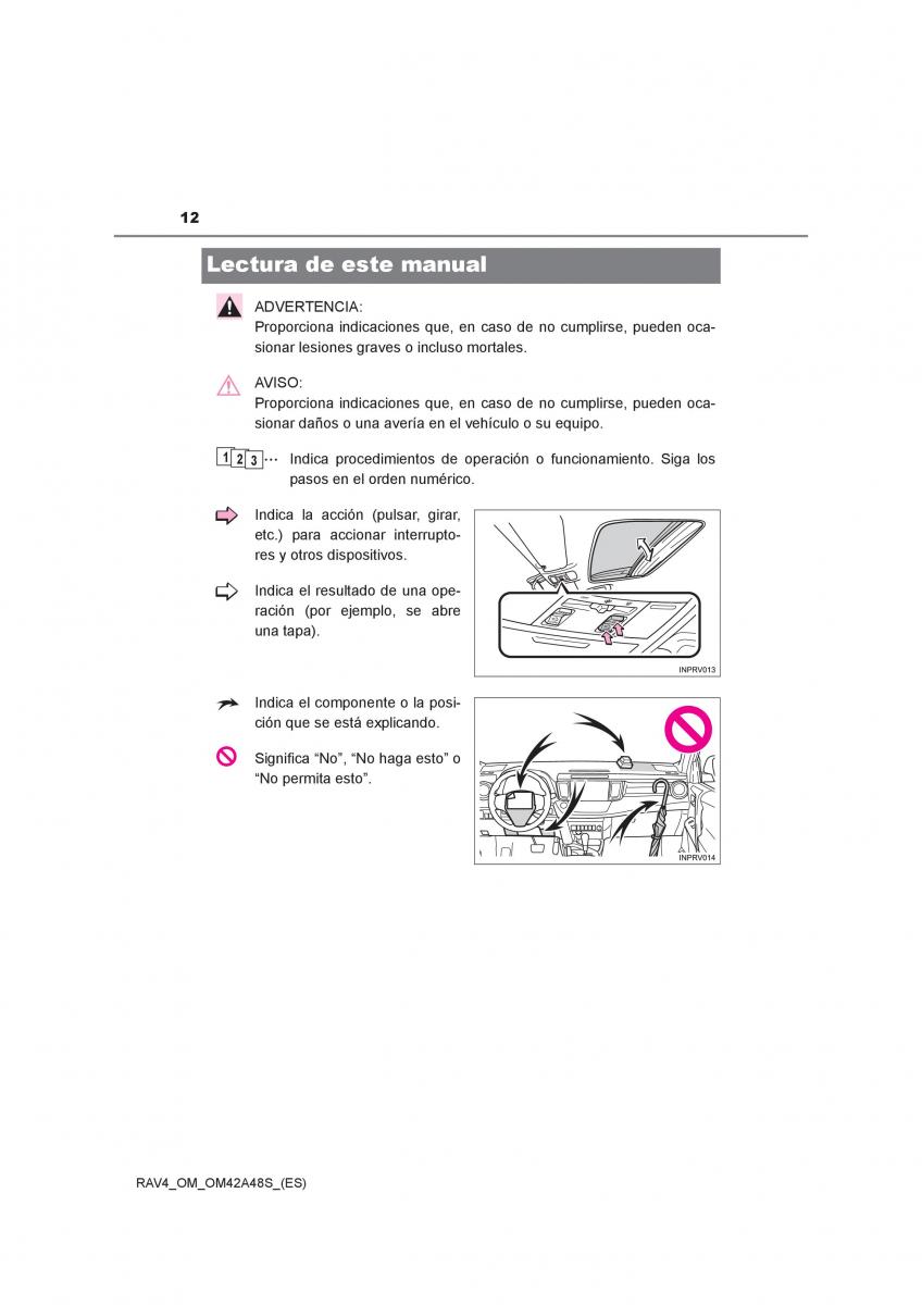 manual  Toyota RAV4 IV 4 manual del propietario / page 12